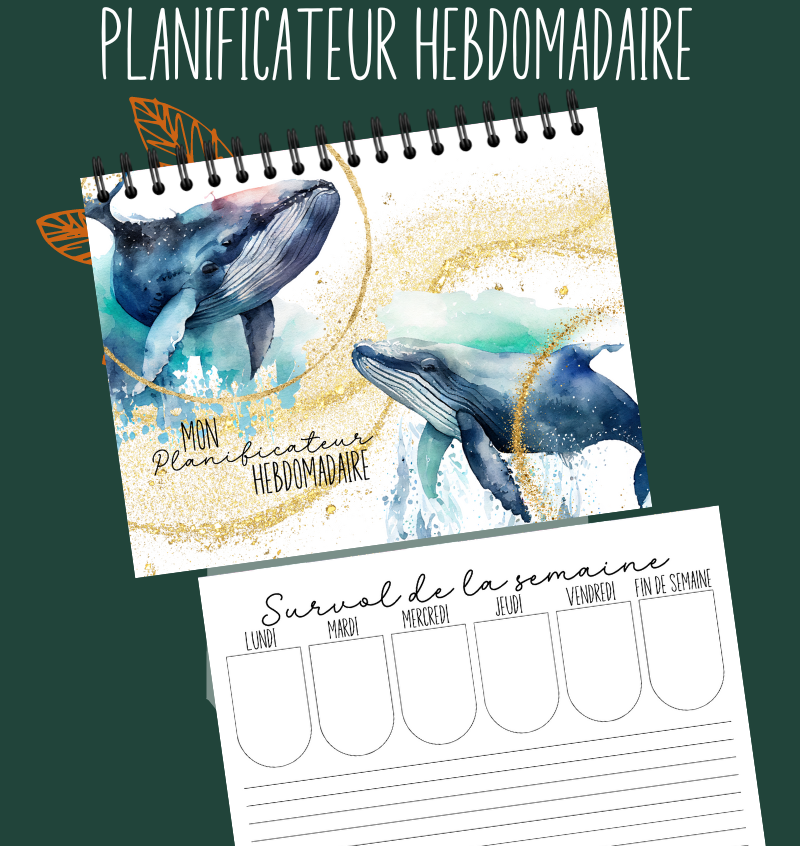 Planificateur hebdomadaire Les baleines