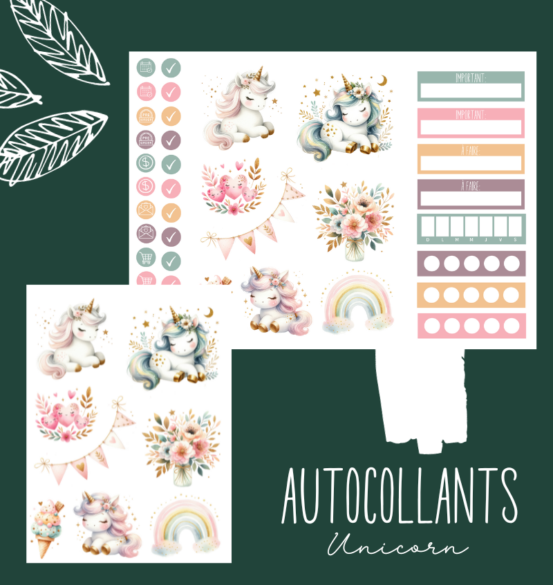 Autocollants Unicorn