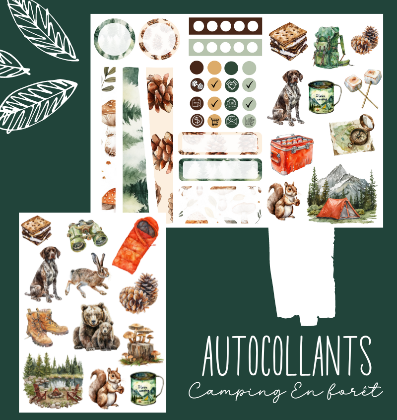 Autocollants Camping en forêt
