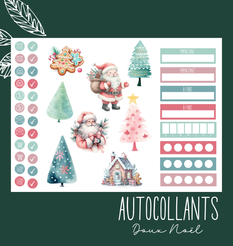 Autocollants Doux Noël