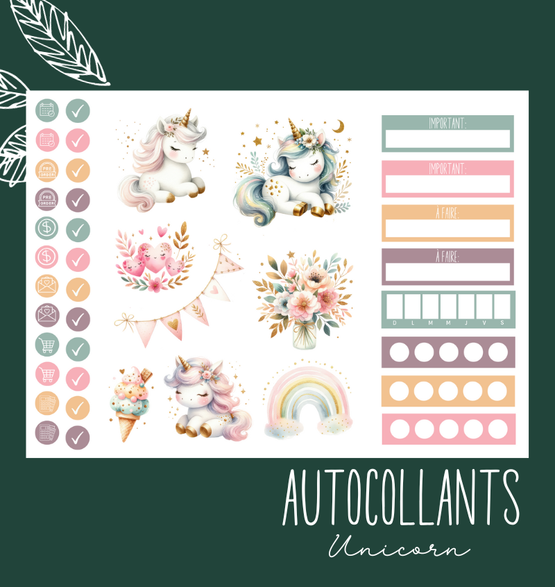 Autocollants Unicorn
