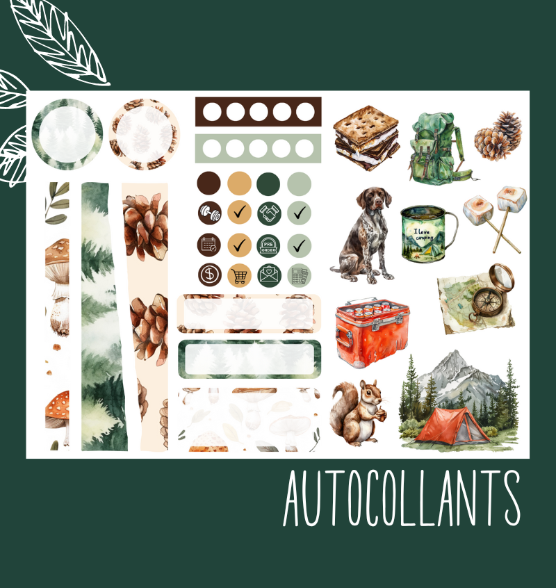 Autocollants Camping en forêt