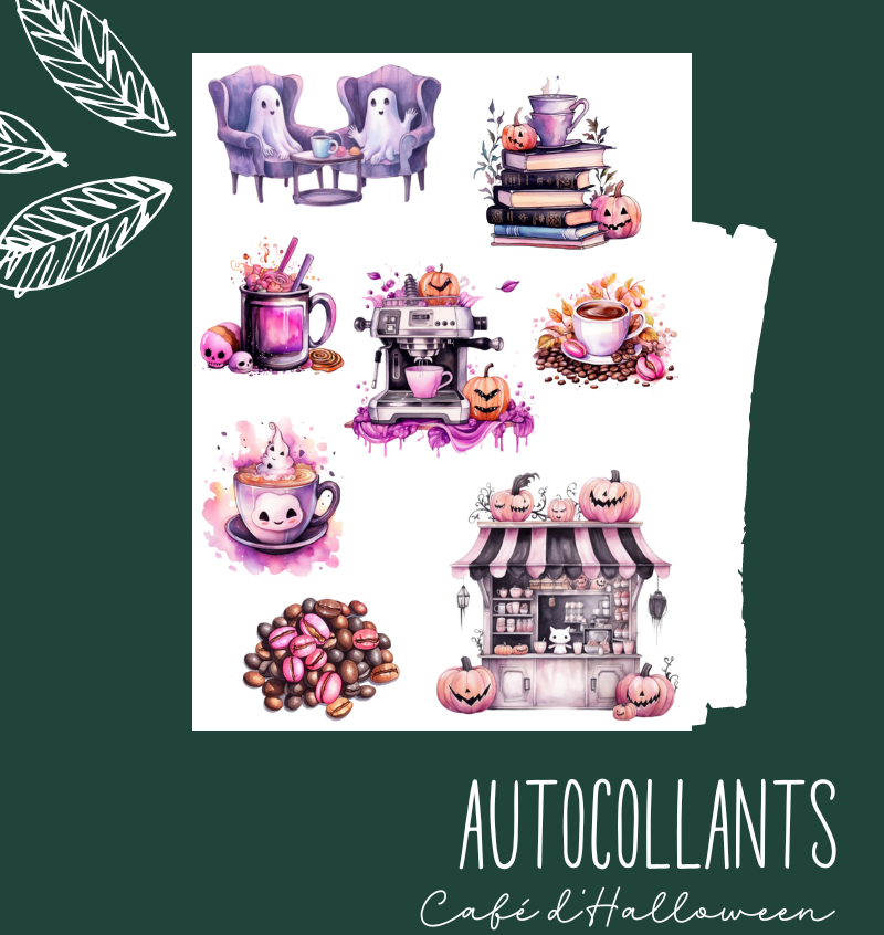 Autocollants Café d'Halloween