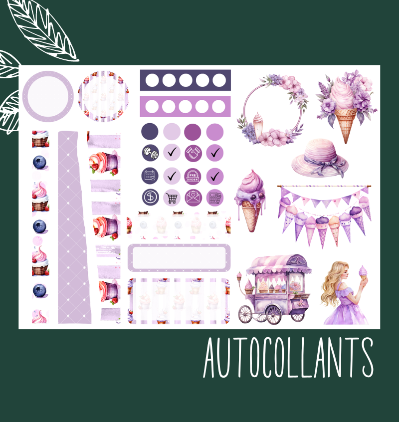 Autocollants Crème glacée lilas