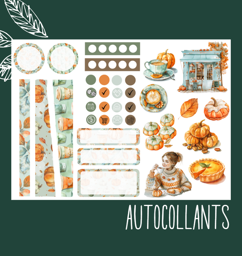 Autocollants Accro de citrouille