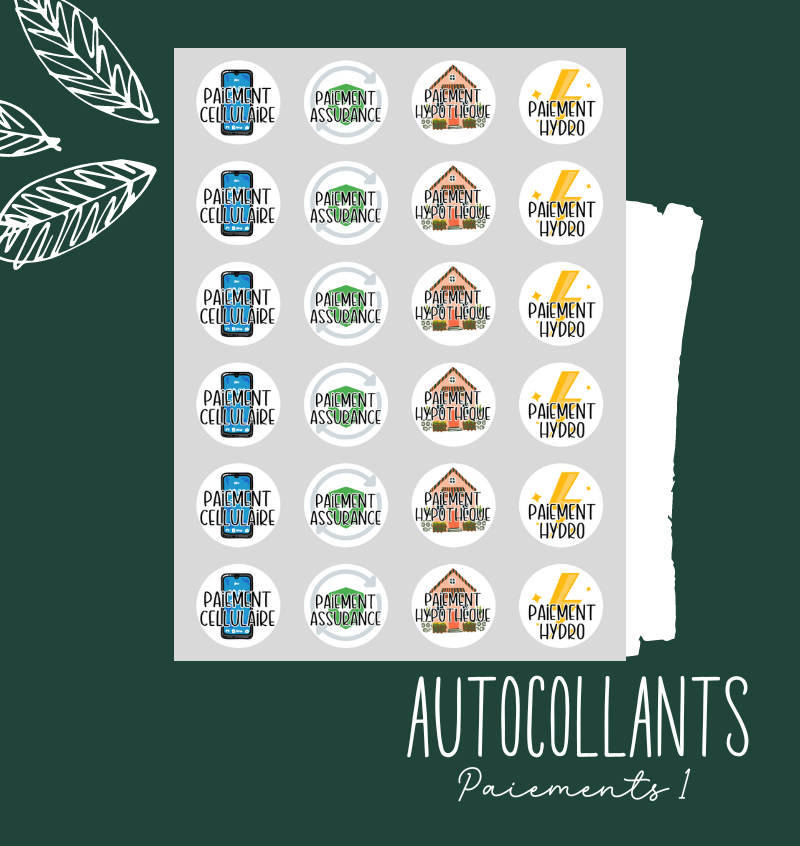 Autocollants d'organisation Icônes