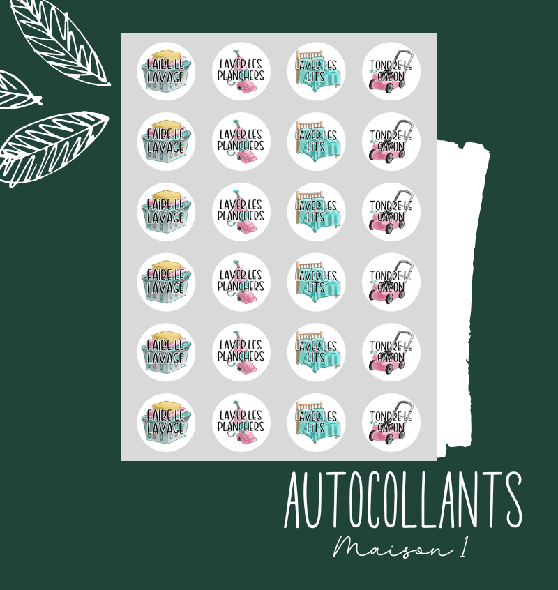 Autocollants d'organisation Icônes