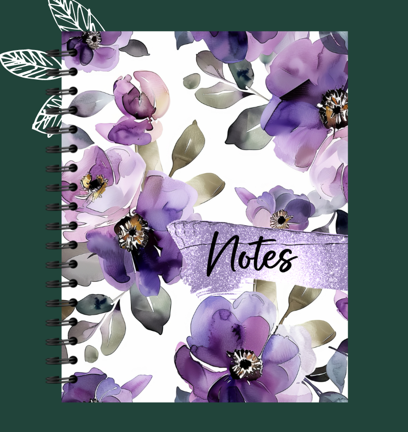 Cahier de notes Fleurs violettes