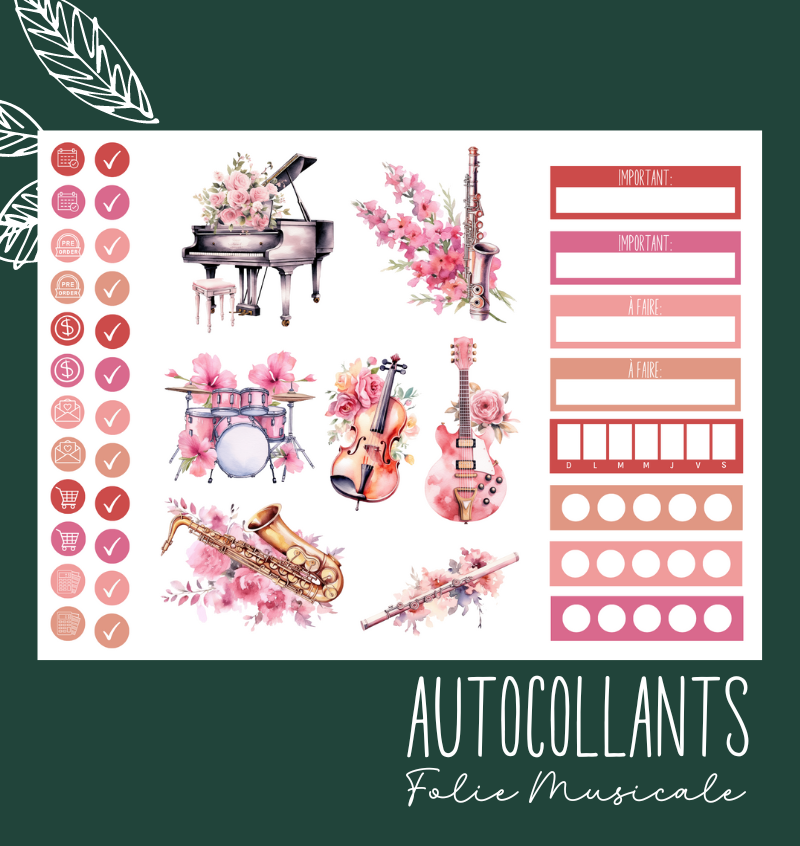 Autocollants Folie musicale