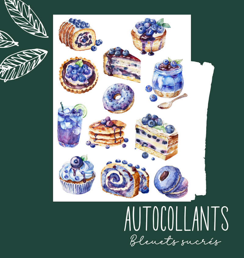 Autocollants Bleuets sucrés