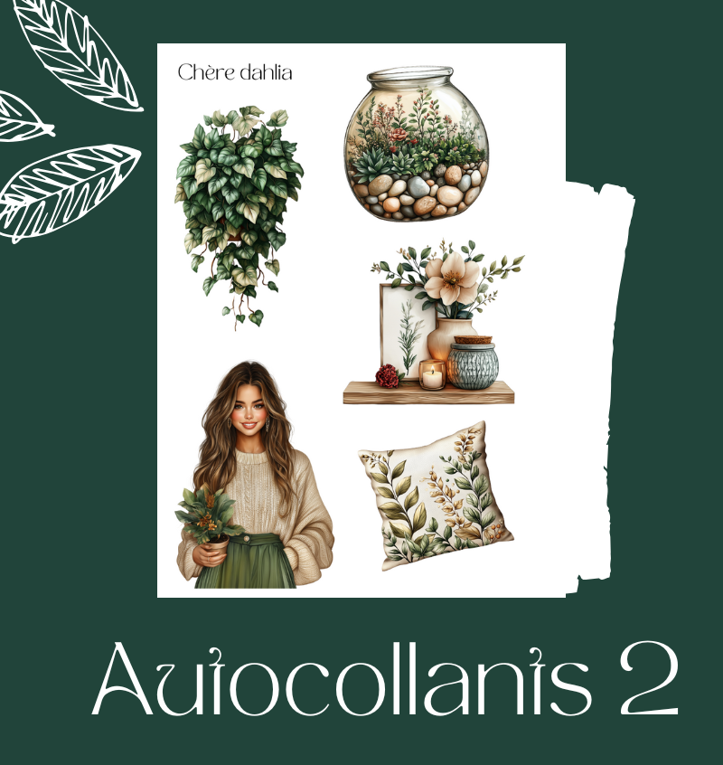 Autocollants Feuille Verte