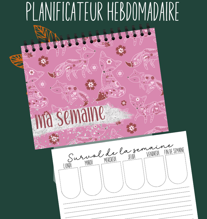 Planificateur hebdomadaire Renards Boho
