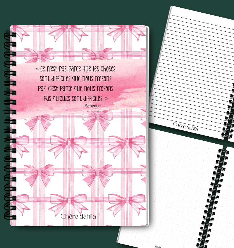 Cahier de notes Boucle Rose