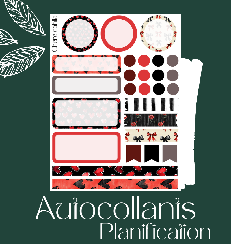 Autocollants Amour Noir