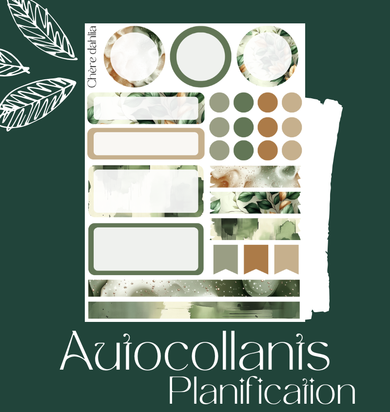 Autocollants Feuille Verte