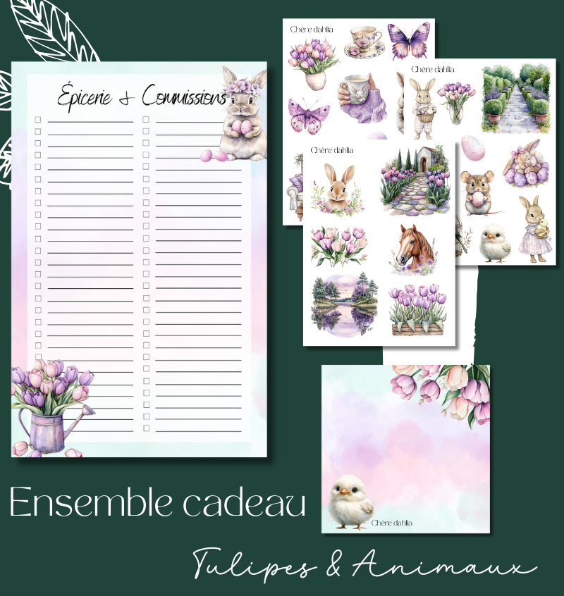 Ensemble cadeau Tulipes & Animaux