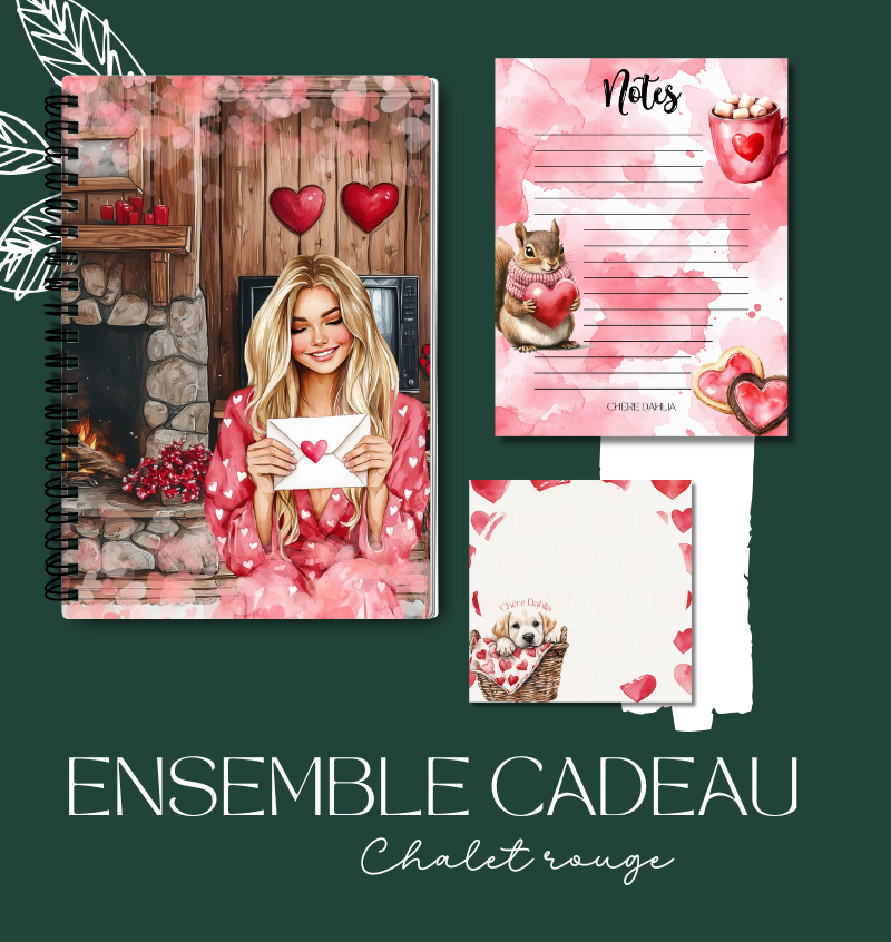 Chalet rouge Ensemble cadeau