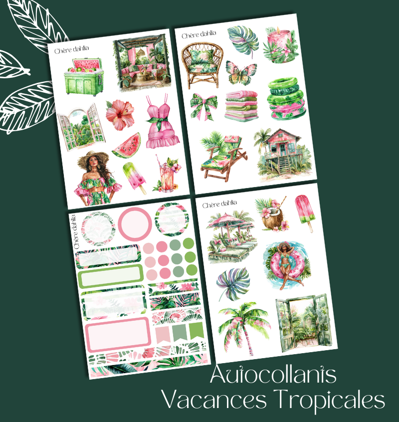 Autocollants Vacances Tropicales