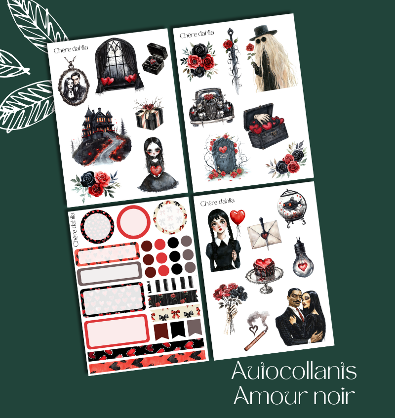Autocollants Amour Noir