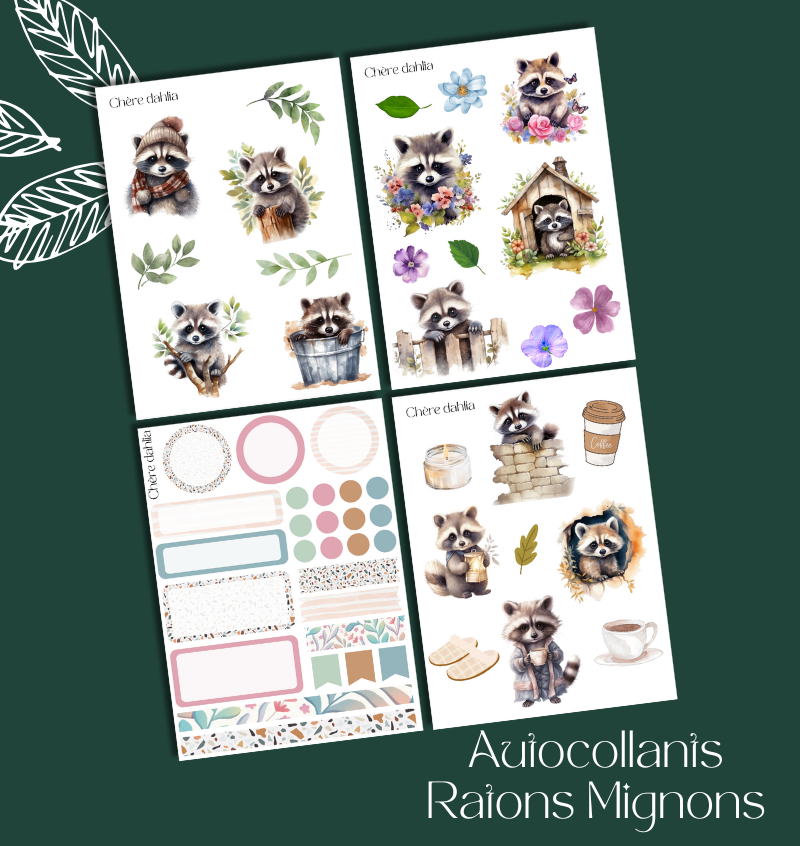 Autocollants Ratons Mignons