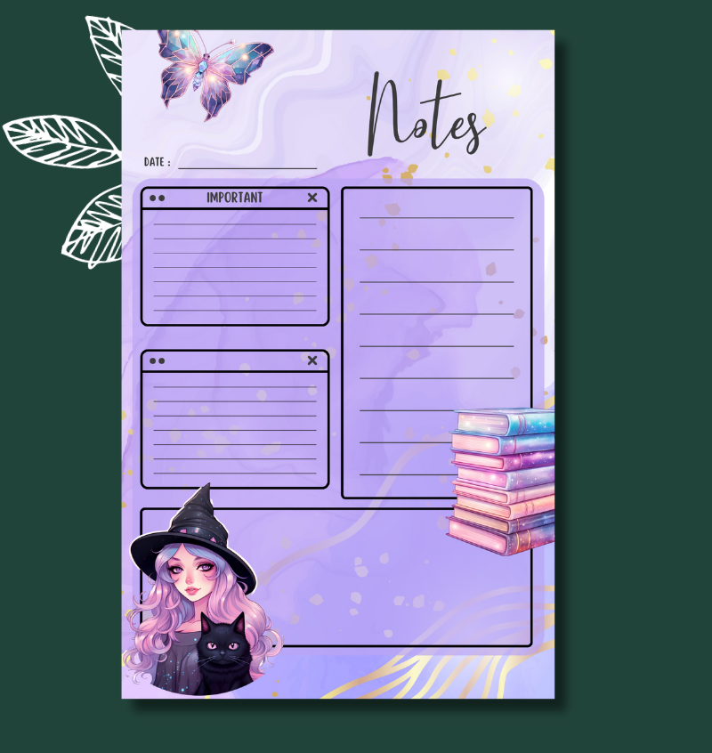 Bloc-Notes Notes 5.5x8.5" Witchy