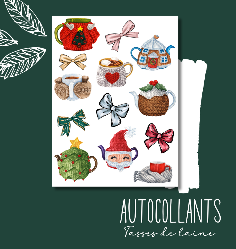 Autocollants Tasses de laine
