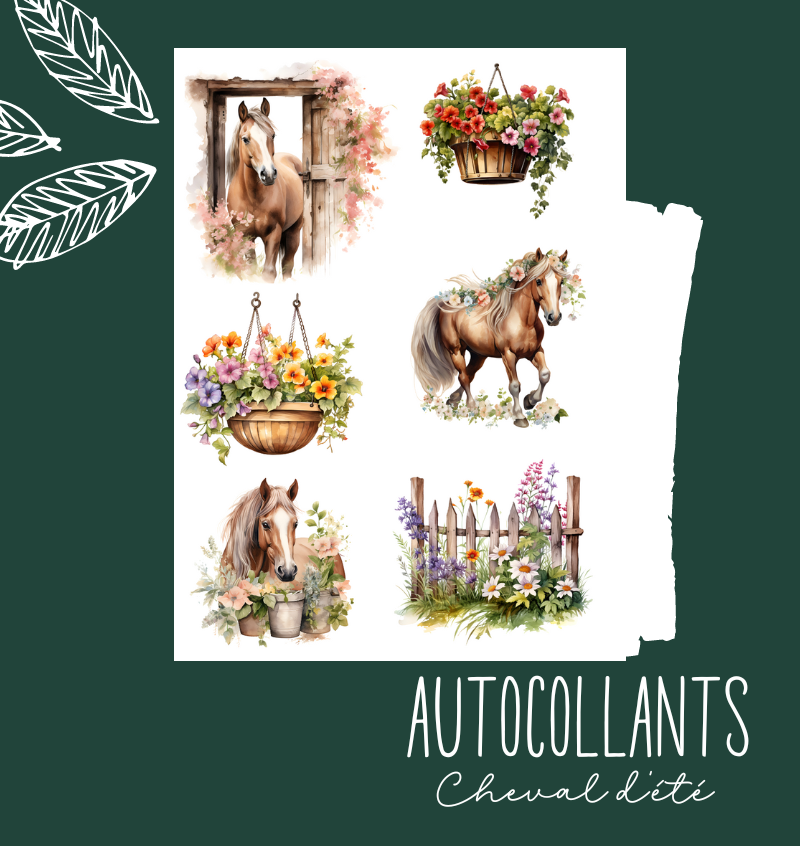 Autocollants Cheval d'été