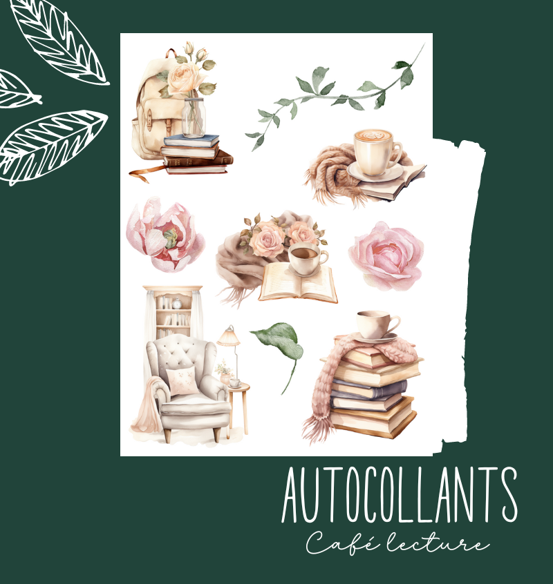Autocollants Café lecture