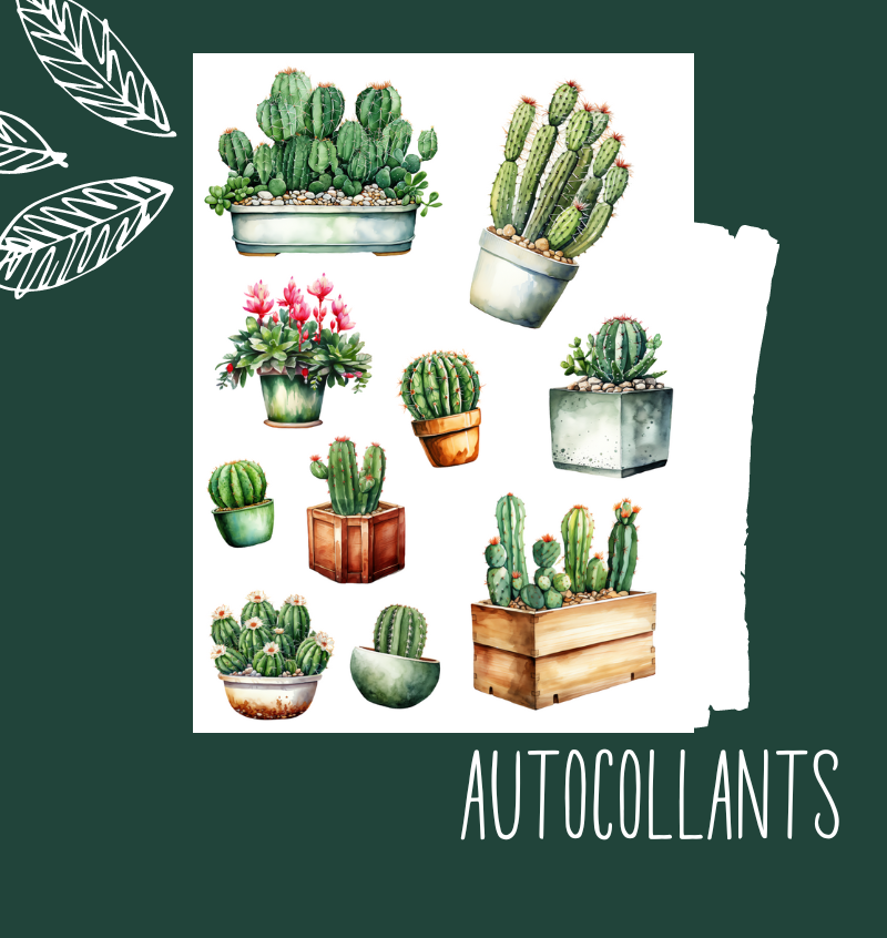 Autocollants Oh La La Cactus !