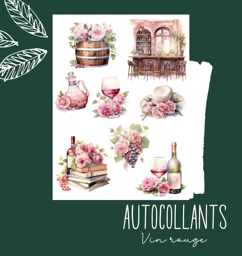 Autocollants Vin rouge