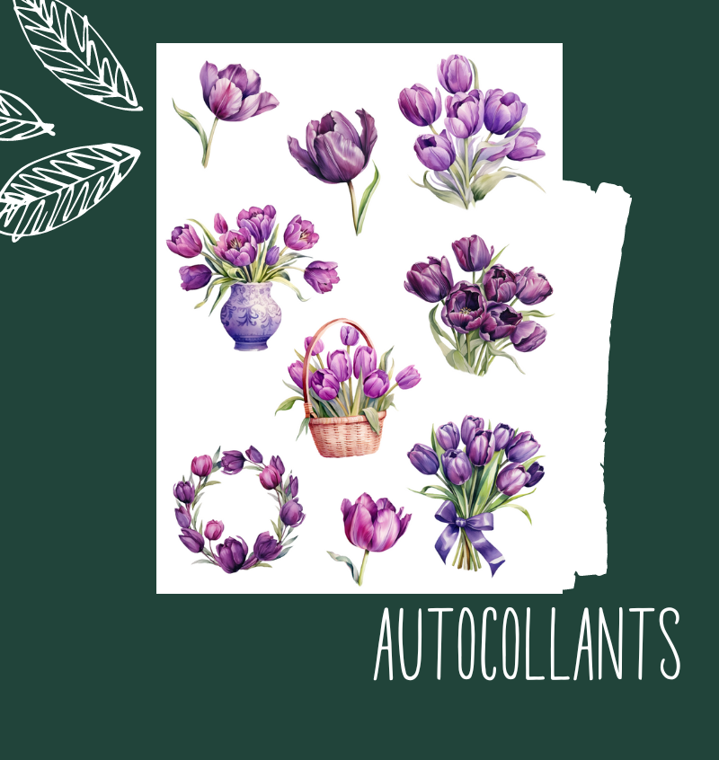 Autocollants Tulipes mauves