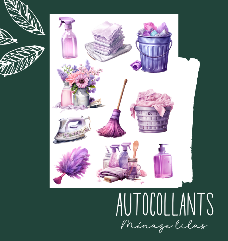 Autocollants Ménage lilas