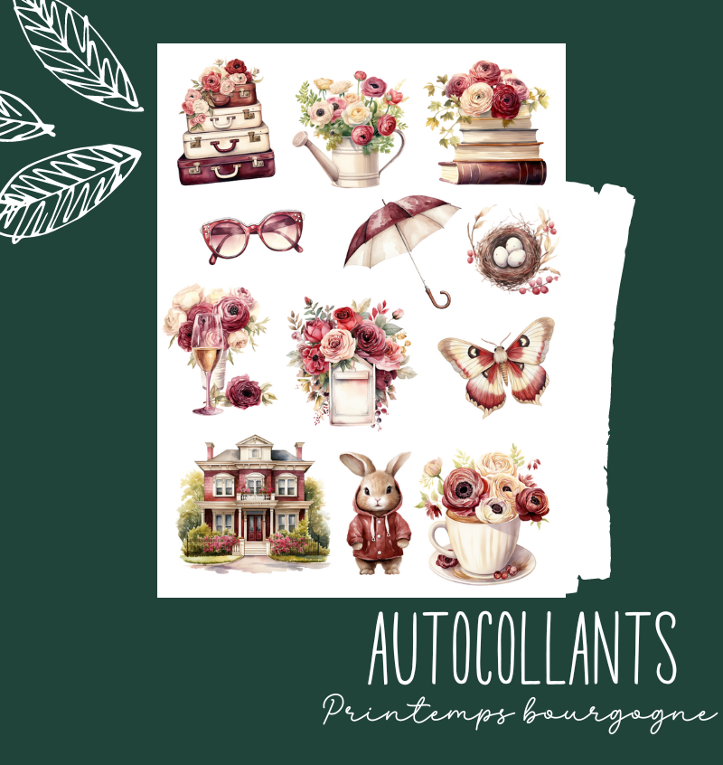 Autocollants Printemps bourgogne