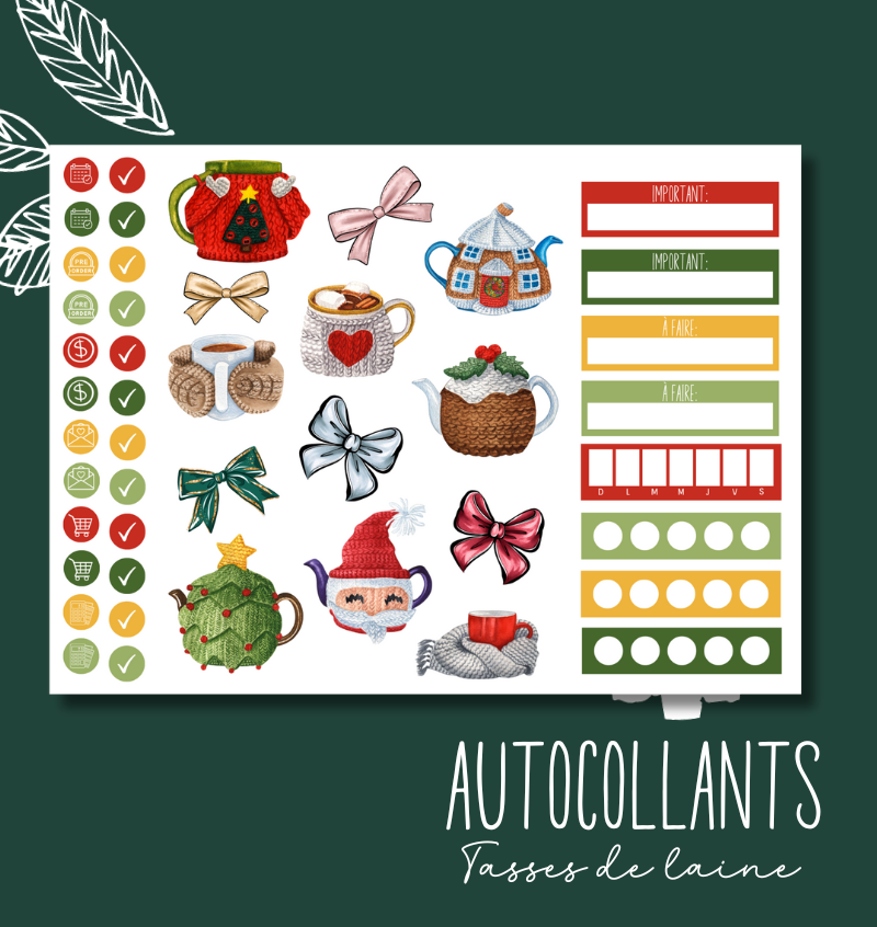 Autocollants Tasses de laine