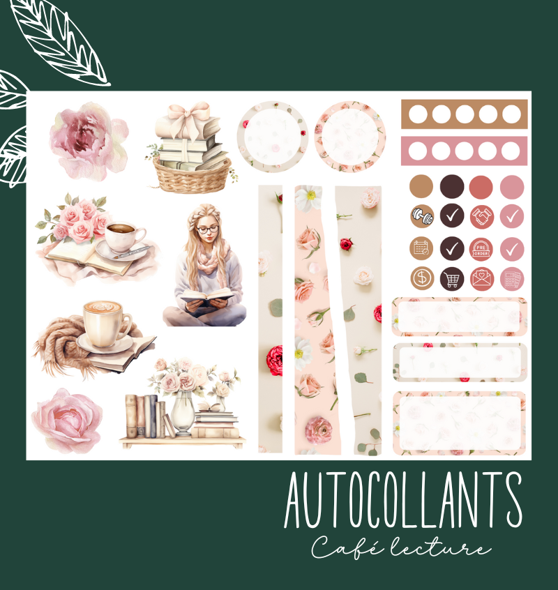 Autocollants Café lecture