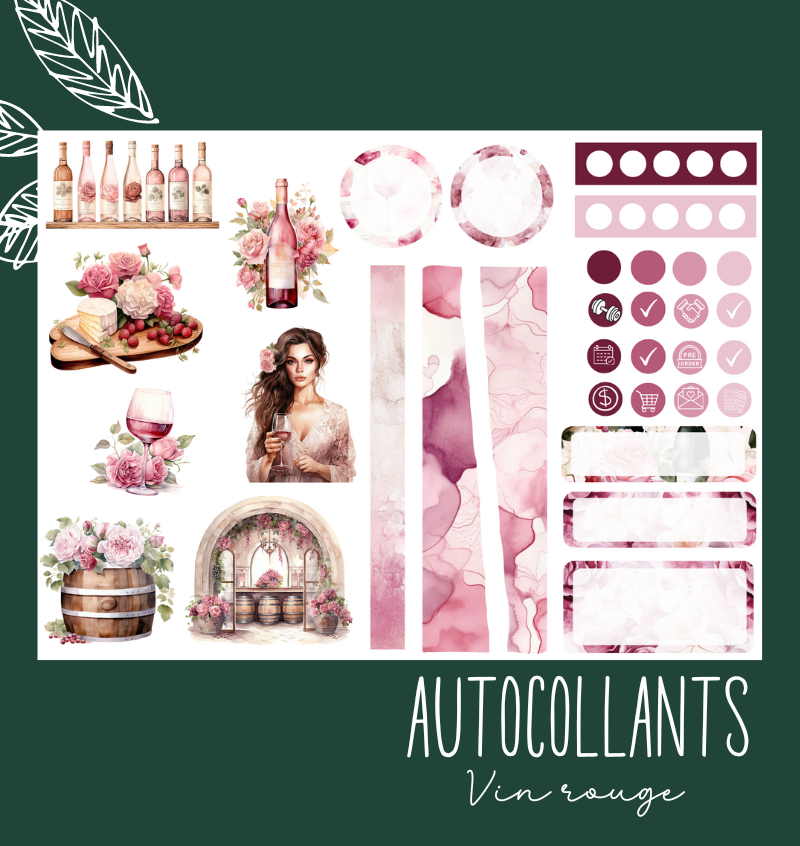 Autocollants Vin rouge