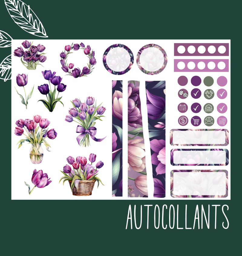 Autocollants Tulipes mauves