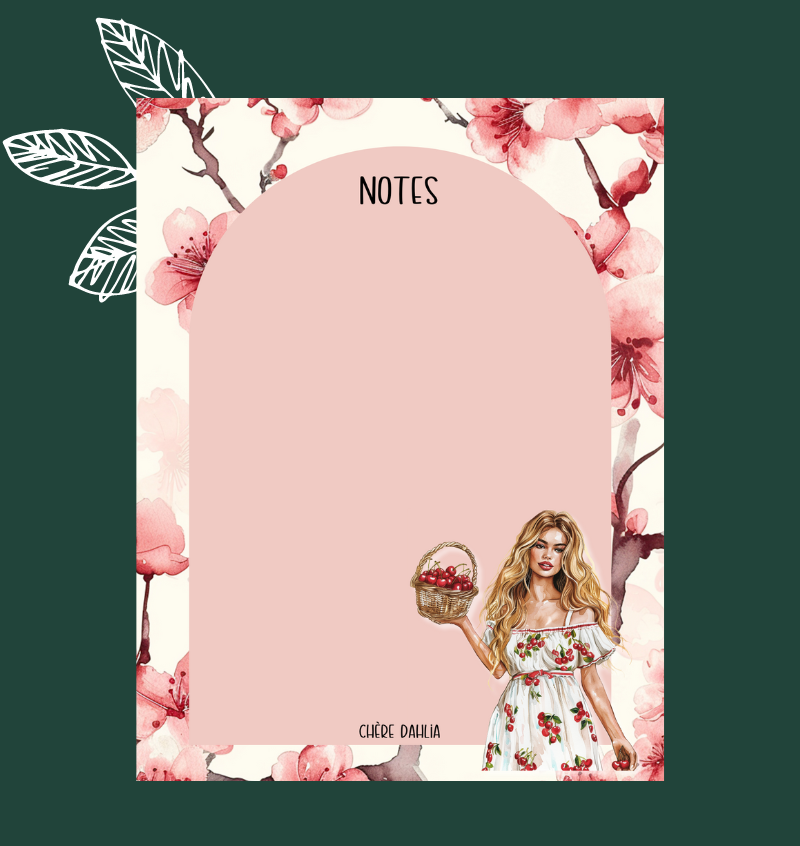Bloc-Notes 4.25x5.5" Cerises