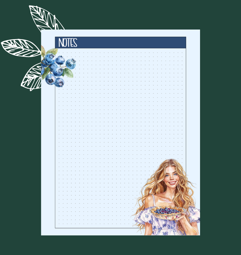 Bloc-Notes 4.25x5.5" Bleuets picots