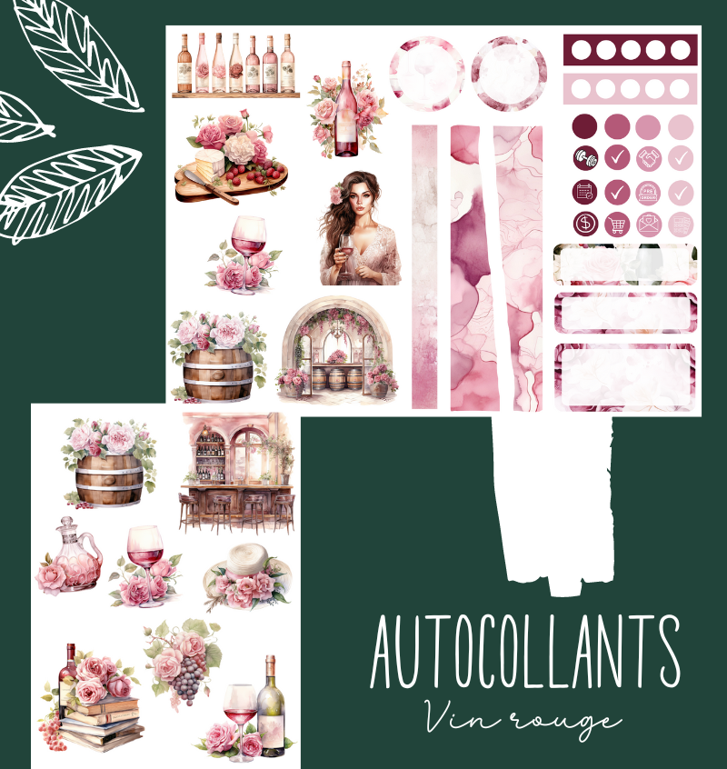 Autocollants Vin rouge