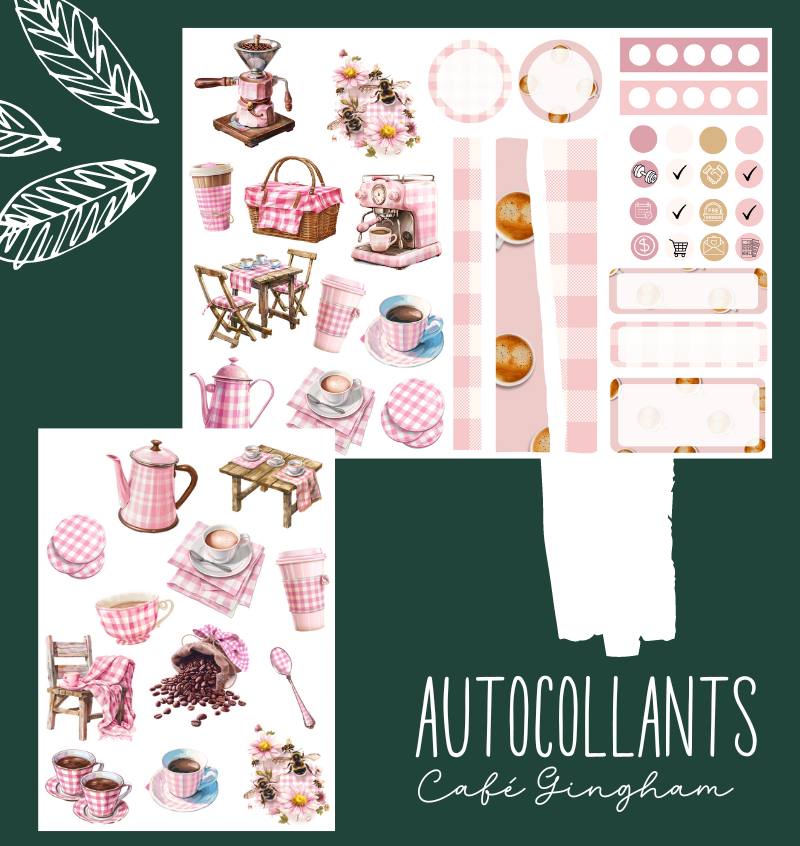 Autocollants Café Gingham