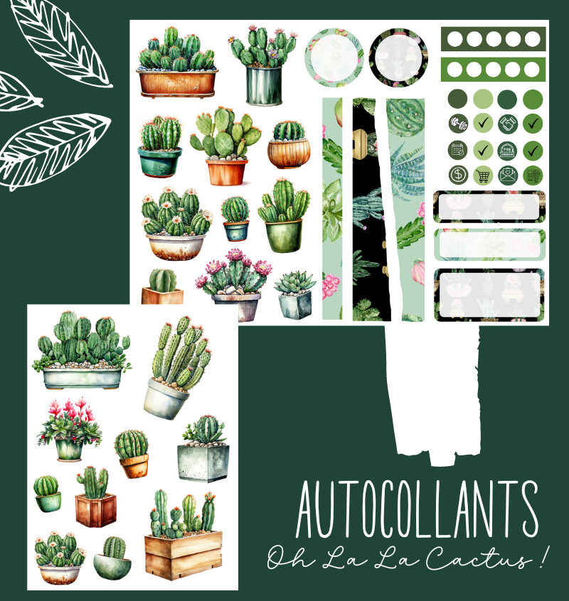 Autocollants Oh La La Cactus !