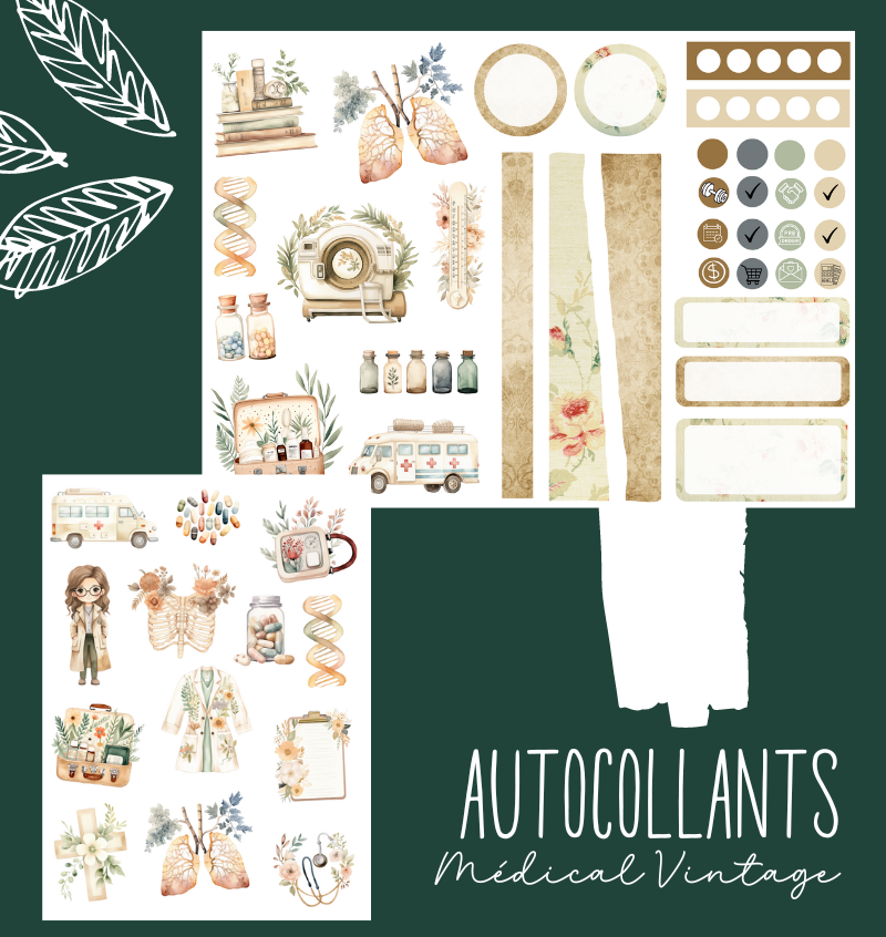Autocollants Médical Vintage