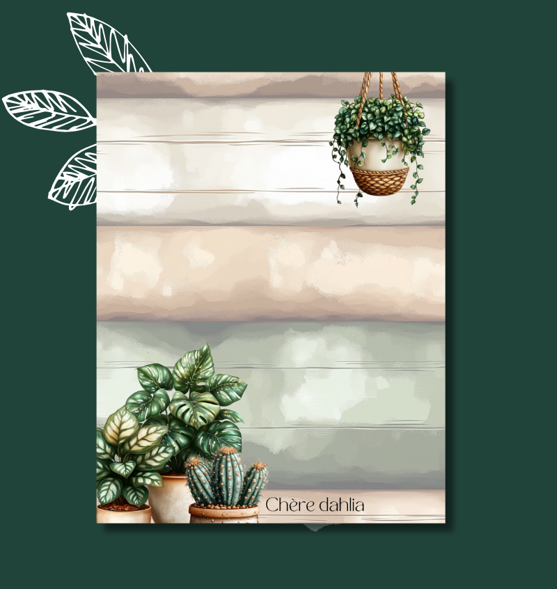 Bloc-Notes 4.25x5.5" Feuille Verte