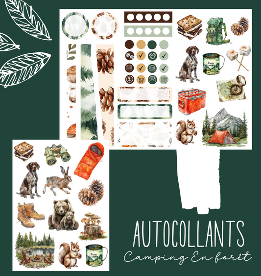 Autocollants Camping en forêt