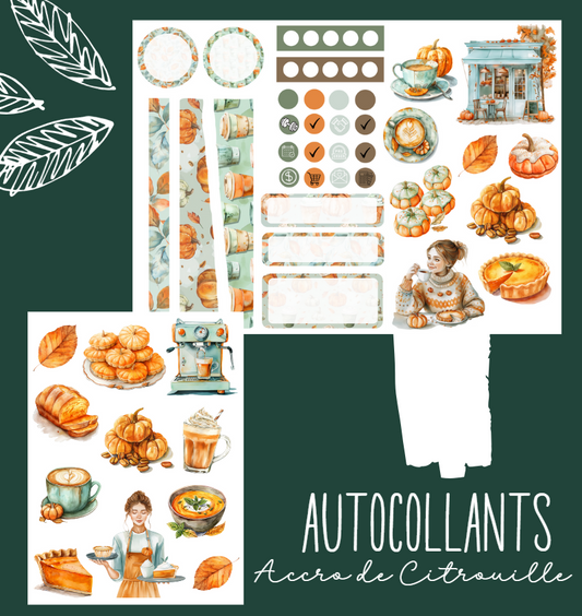 Autocollants Accro de citrouille