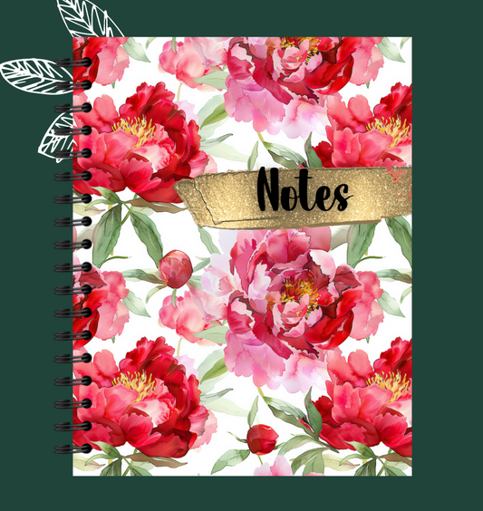 Cahier de notes Pivoines rouges