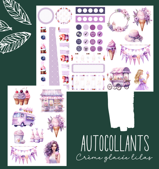Autocollants Crème glacée lilas