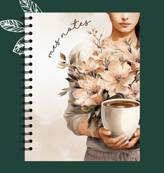 Cahier de notes Café fleuris