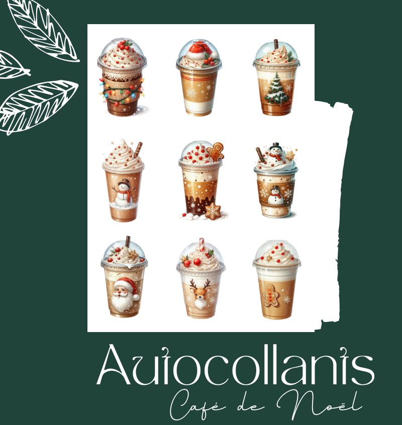 Autocollants Café de Noël